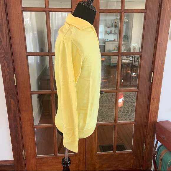 Lacoste Men’s Yellow Half Zipper Sweater Medium - Picture 5 of 8